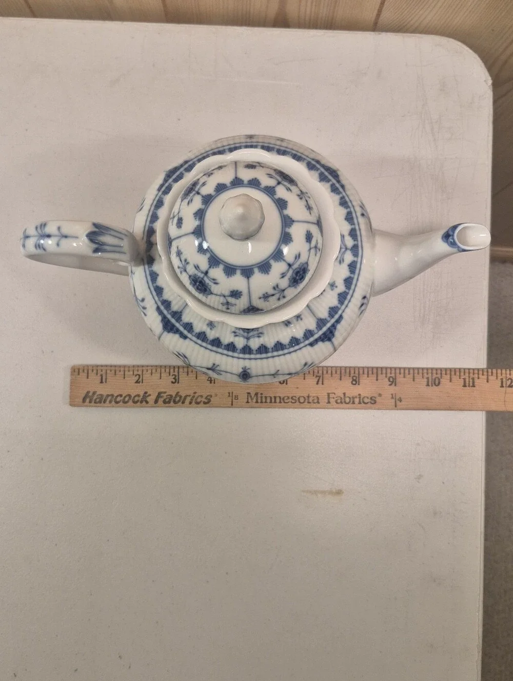 Vintage Kaiser Romantica Bornholm Blue & White  Design Porcelain Tea Pot W/Lid
